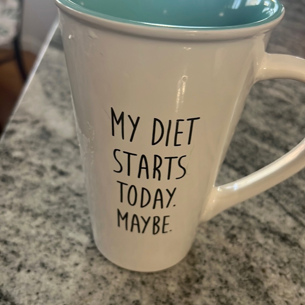 NEW Mug “My diet starts today maybe” mug. Big size. Nice gift!